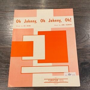 Oh Johnny Oh Johnny Oh! Vintage Sheet Music - Bold Orange & Cream Cover